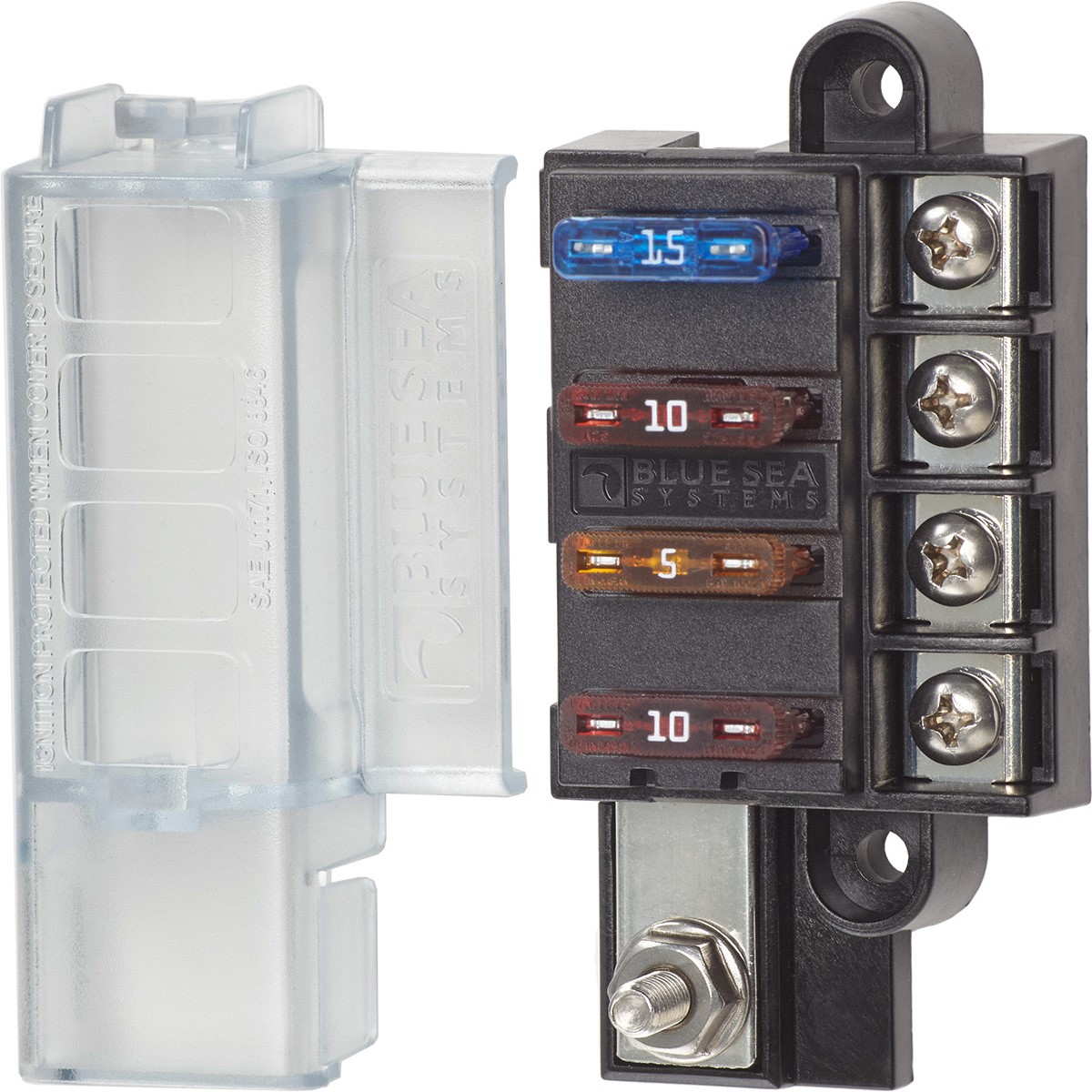 Blue Sea 5045 4 Circuit ST Blade Compact Fuse Blocks