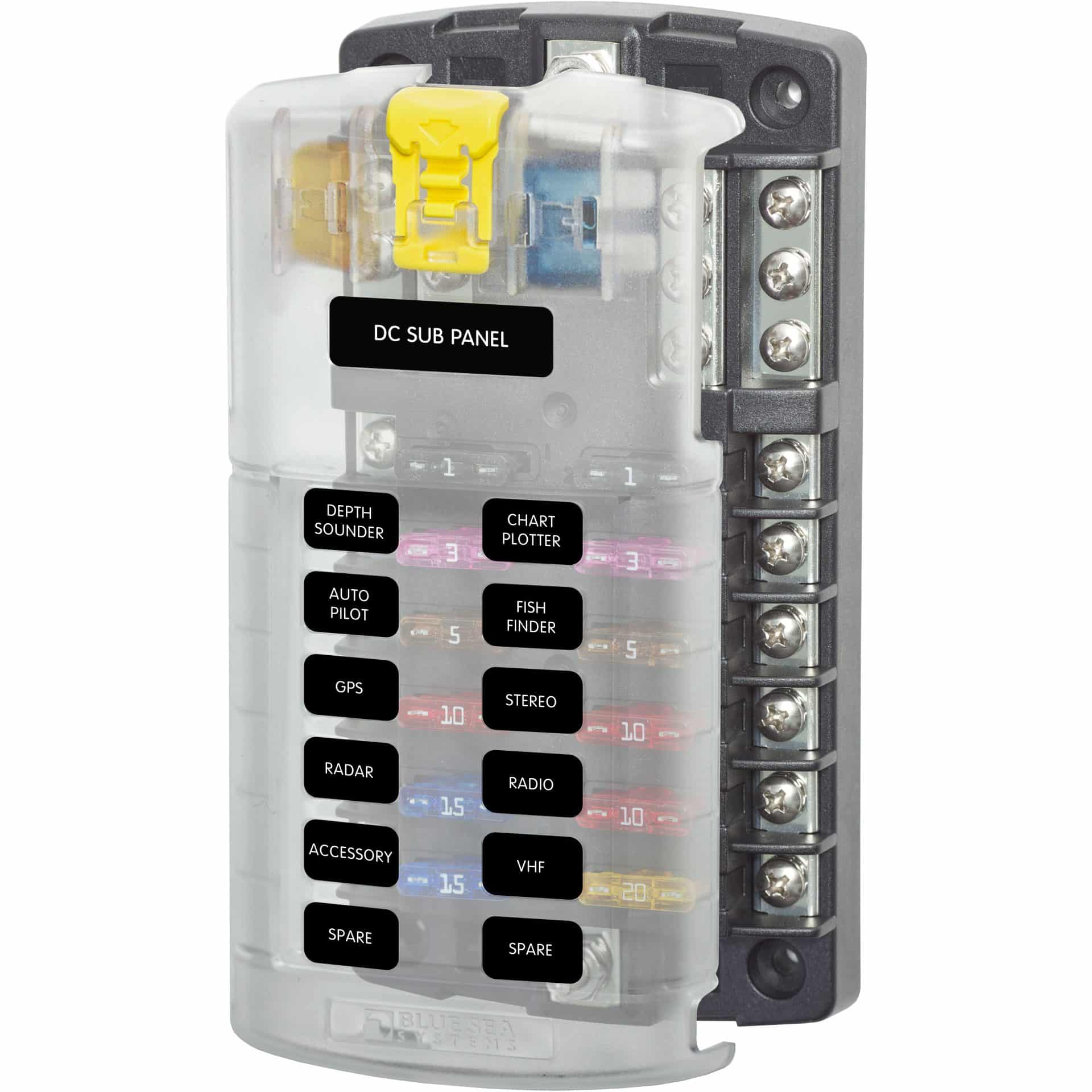 Blue Sea 5026 ST Blade Fuse Block - 12 Circuits with Negative Bus and Cover