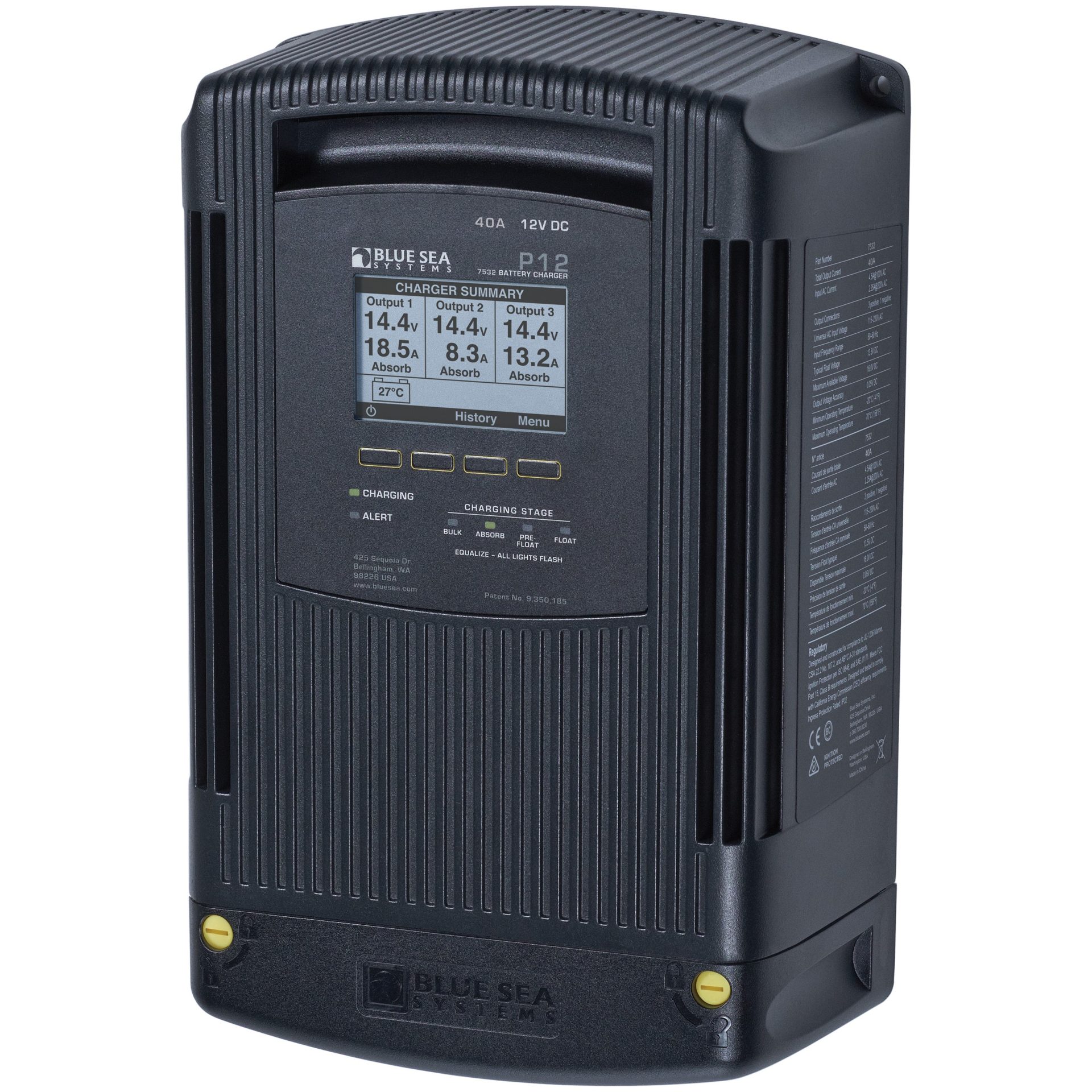 Blue Sea 7532 P12 Battery Charger - 12V DC 40A