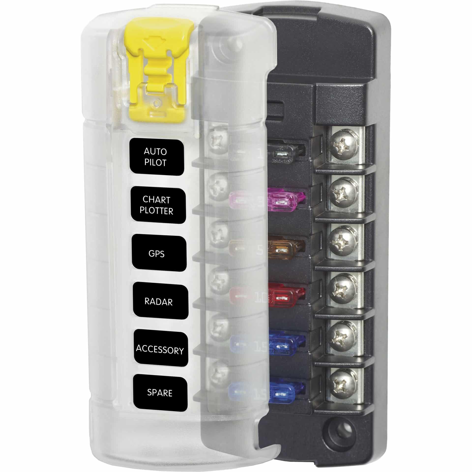 Blue Sea 5035 ST Blade Fuse Block - 6 Independent Circuits with Cover