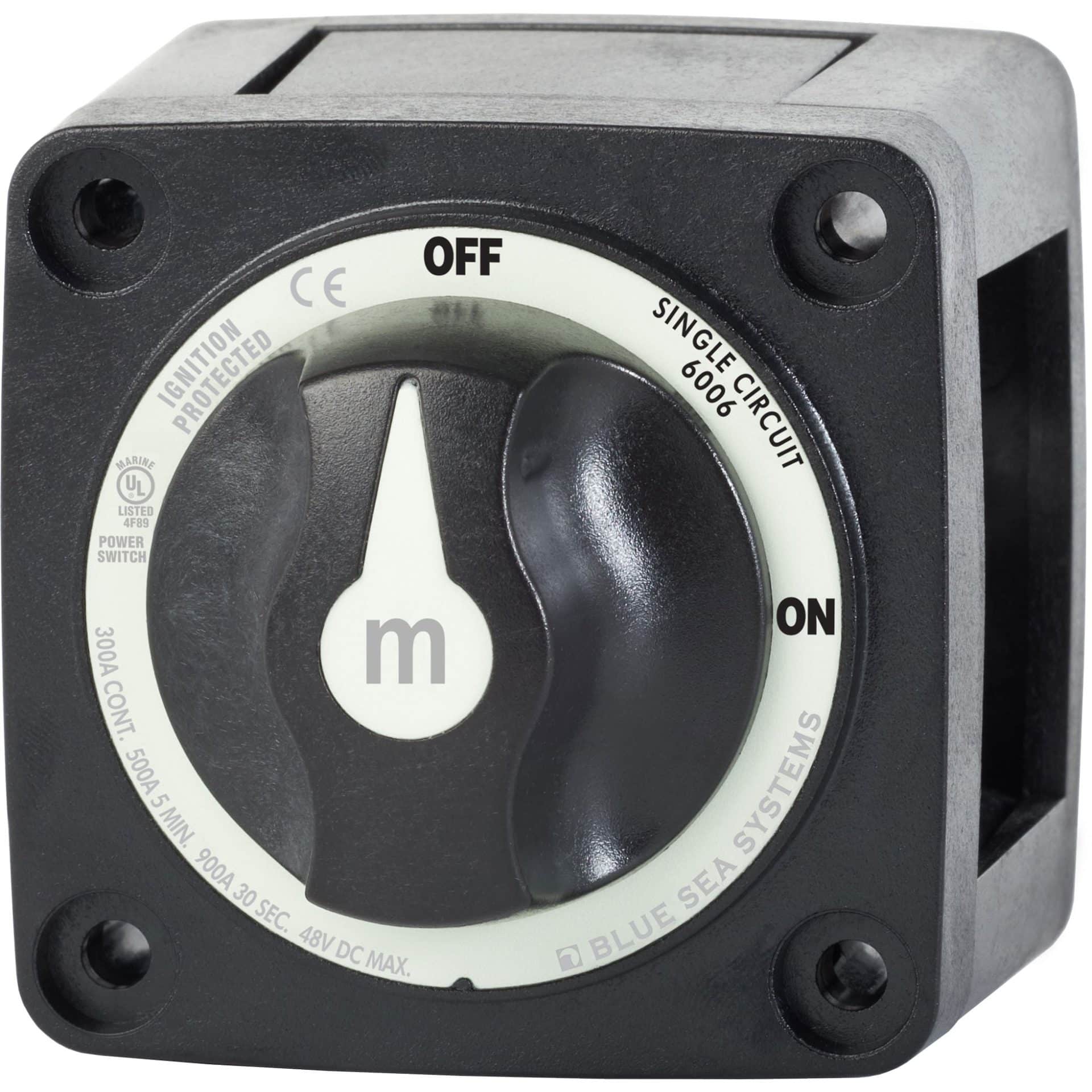 Blue Sea 6006200 m-Series Mini On-Off Battery Switch with Knob - Black