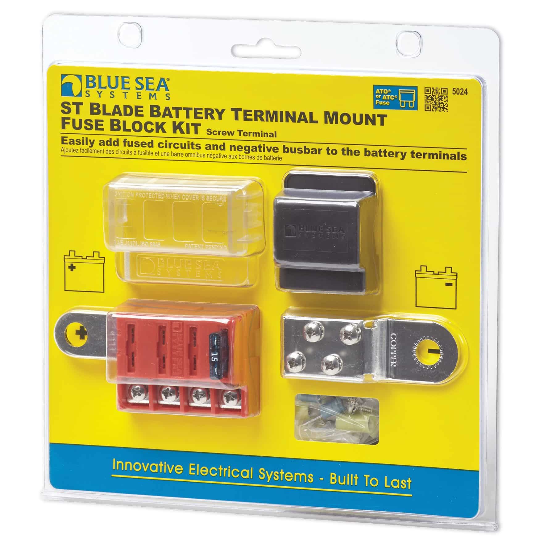 Blue Sea 5024 ST Blade Battery Terminal Mount Fuse Block Kit