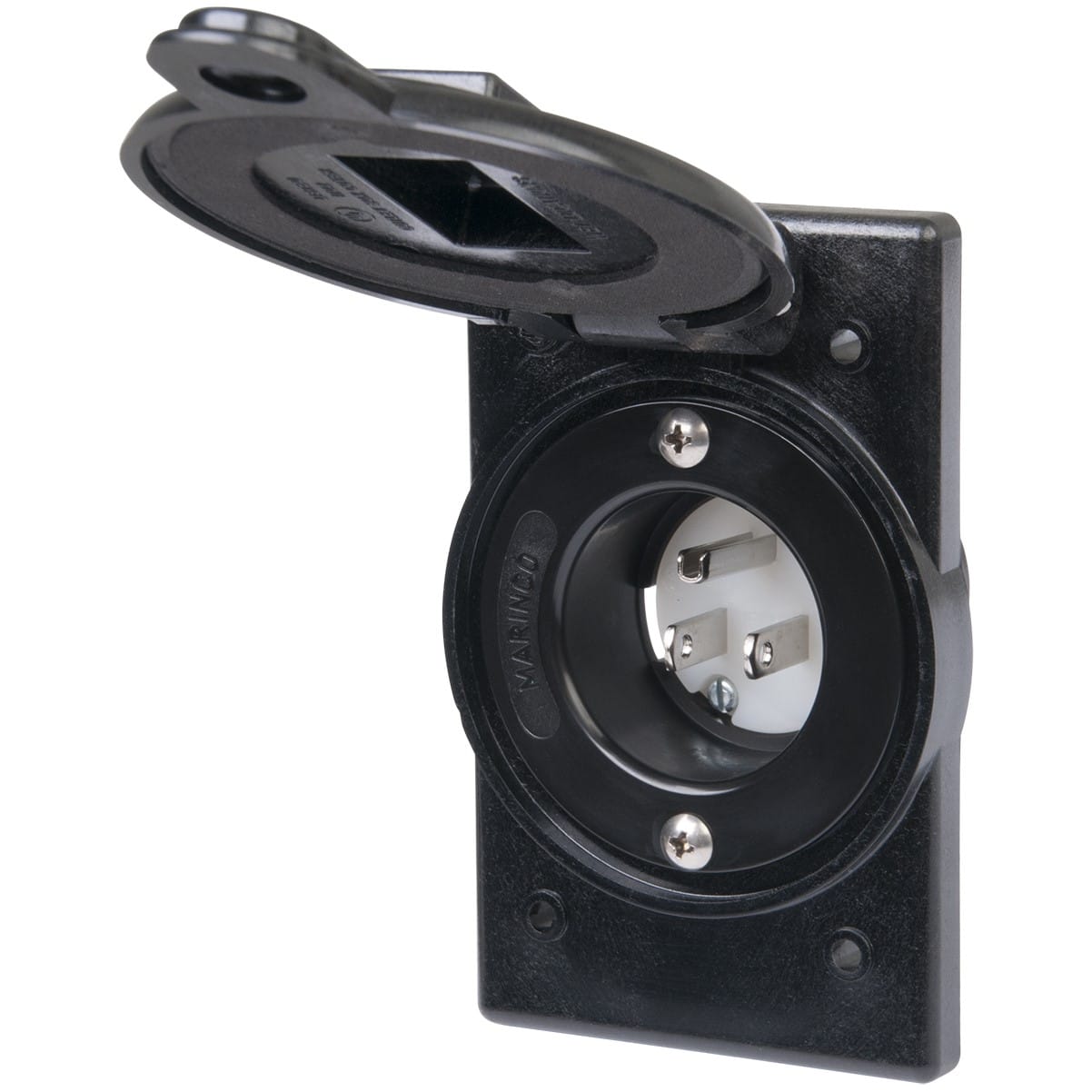 Marinco 5278BWP 15A 125V Flanged Inlet Cover