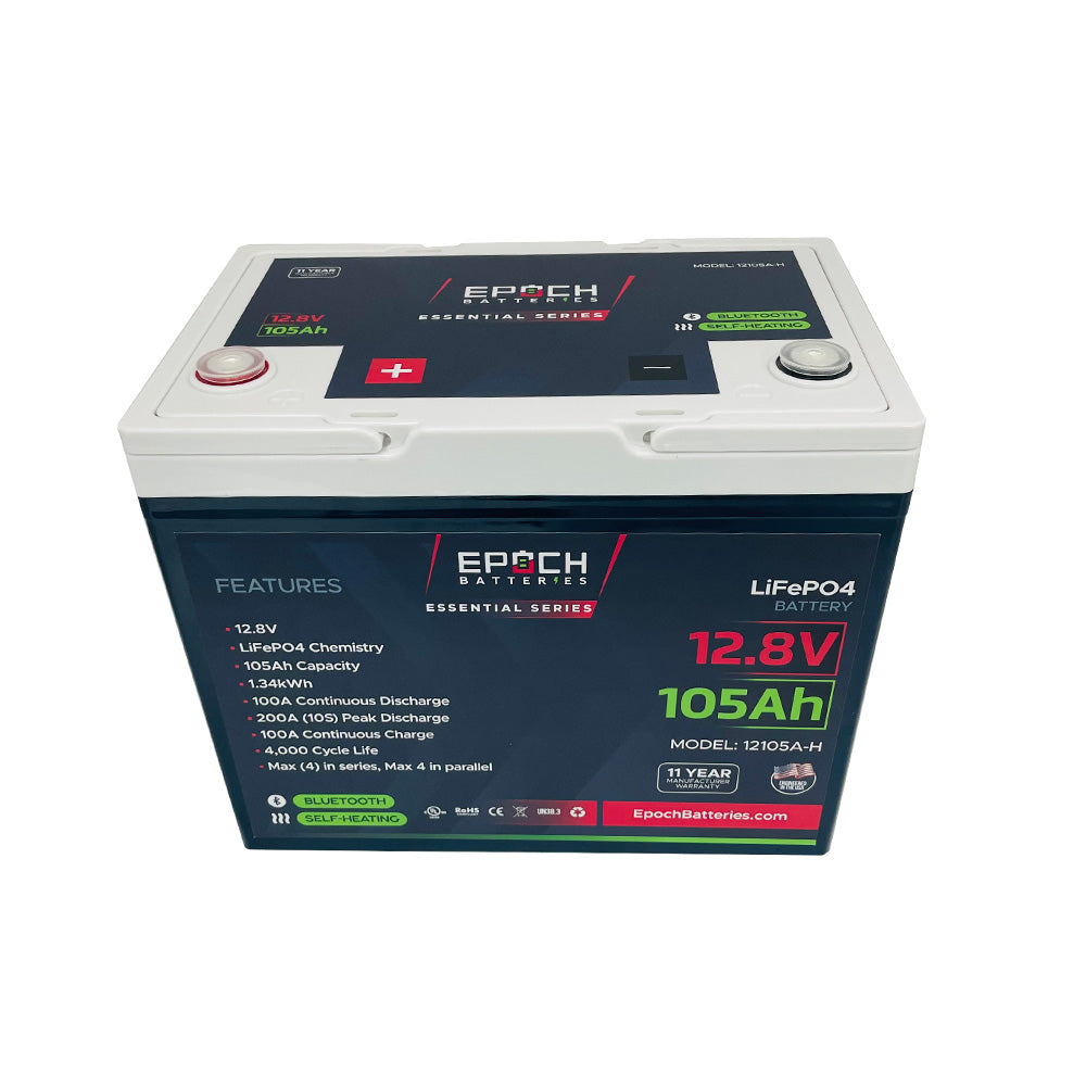 12V 105Ah (1.34kWh) Essential Series - Bluetooth & Heated LiFePO4 Battery - Image 3