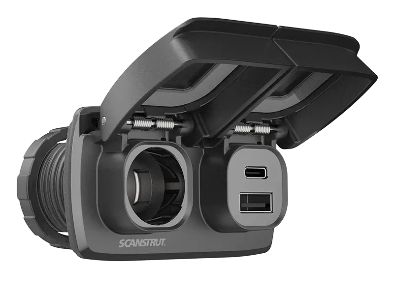 Scanstrut Flip Pro Duo - USB-A & USB-C with 12V Power Socket