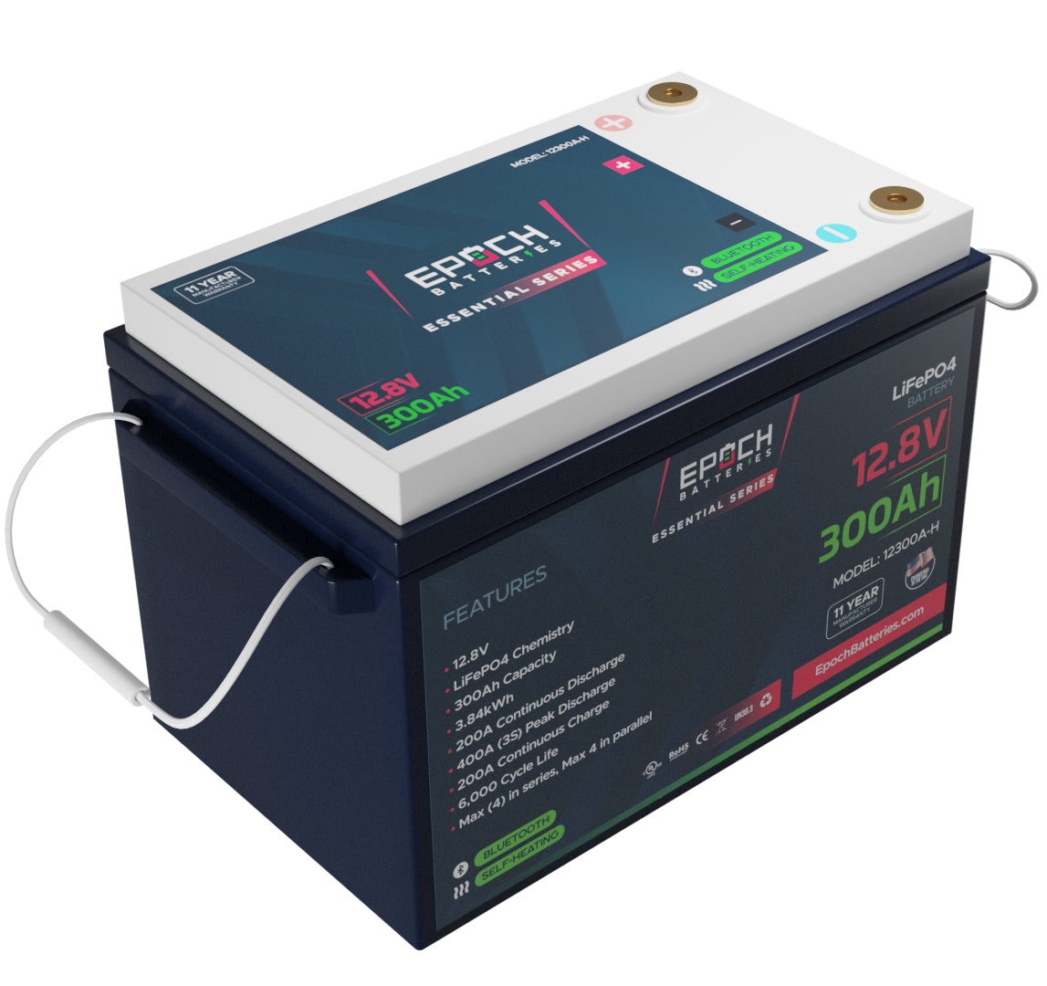 12V 300Ah (3.84kWh) Essential Series - Bluetooth & Heated LiFePO4 Battery - Image 5