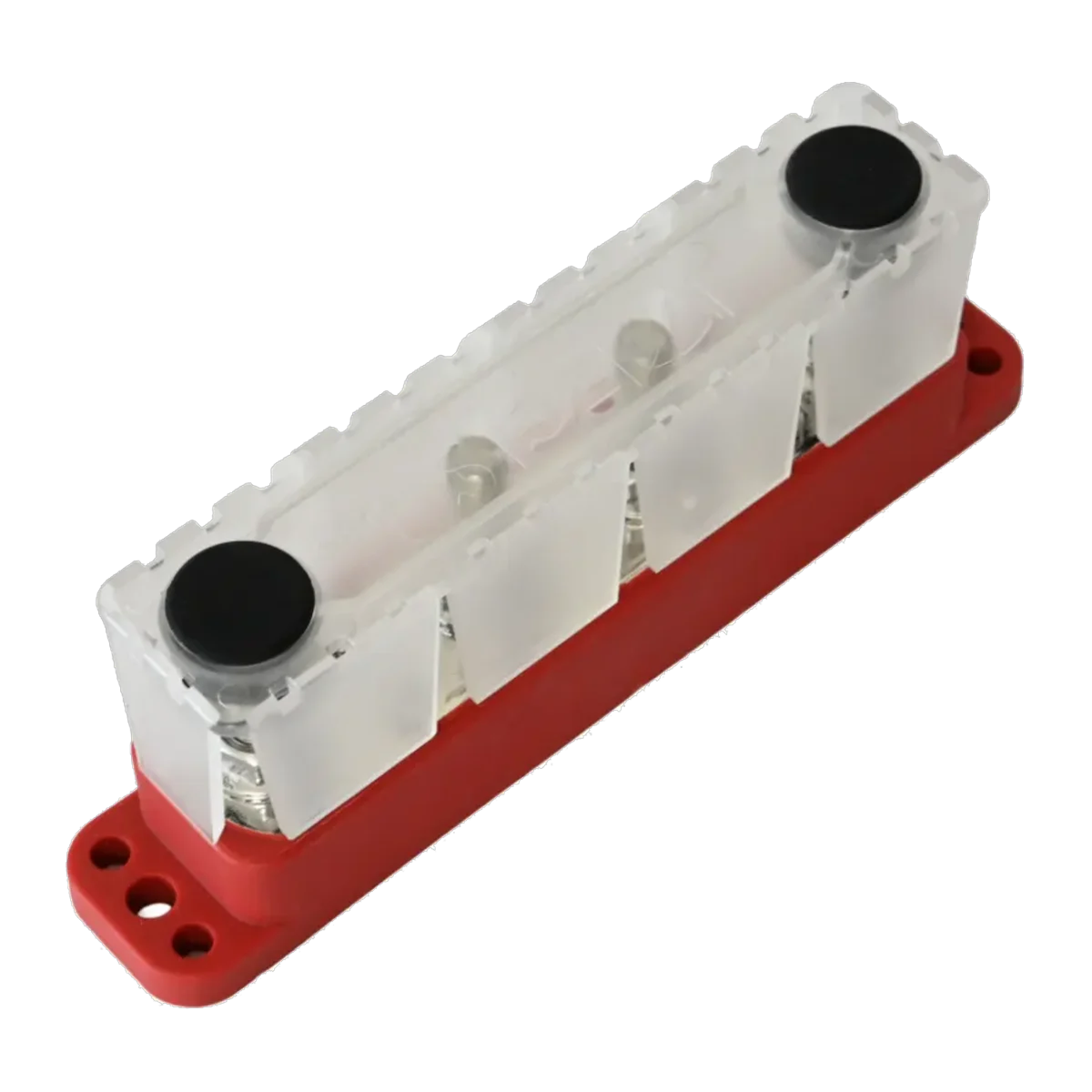 Egis Mobile Electric 6251-404B MaxiBus 250A Four-Stud Busbar with 4 Screw Terminals – Red